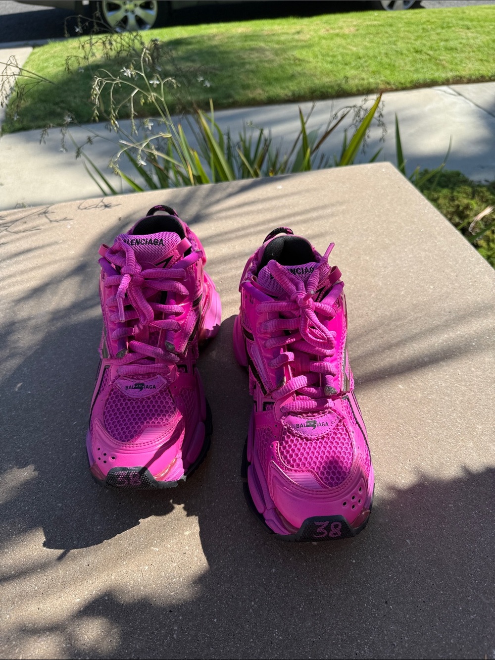 Balenciaga Pink Triple-S Inspired Chunky Sneakers